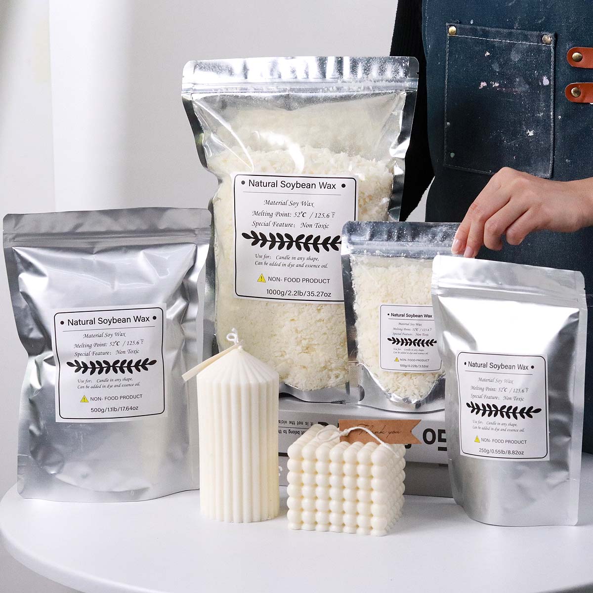 Soy Wax Pillar Blend - 500g/1 kg Doğal Soya Balmumu Pul
