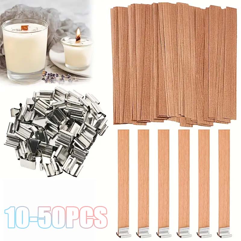 Soy Wax Pillar Blend - Doğal Ahşap Mum Fitilleri, Soya Balmumu