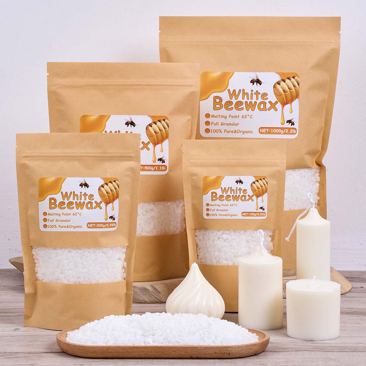 Candle Making Kit For Beginners - 1000g Beyaz Balmumu DIY Mum Yapımı