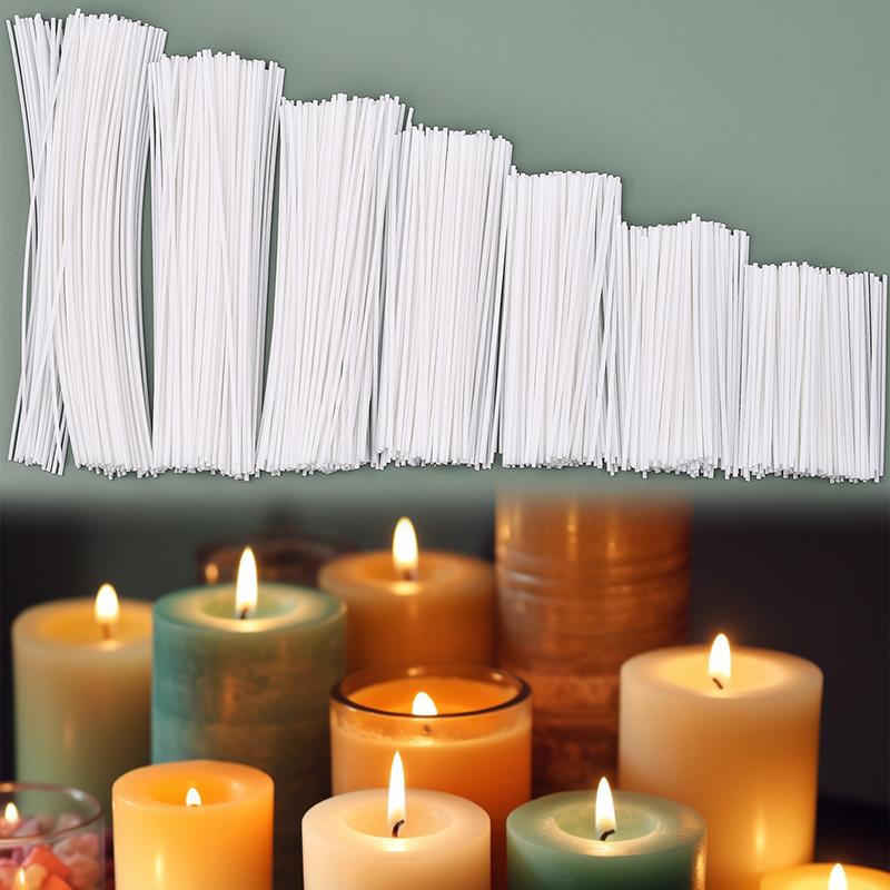 Soy Wax Pillar Blend - 50/100 adet mumlu pamuk mum fitilleri