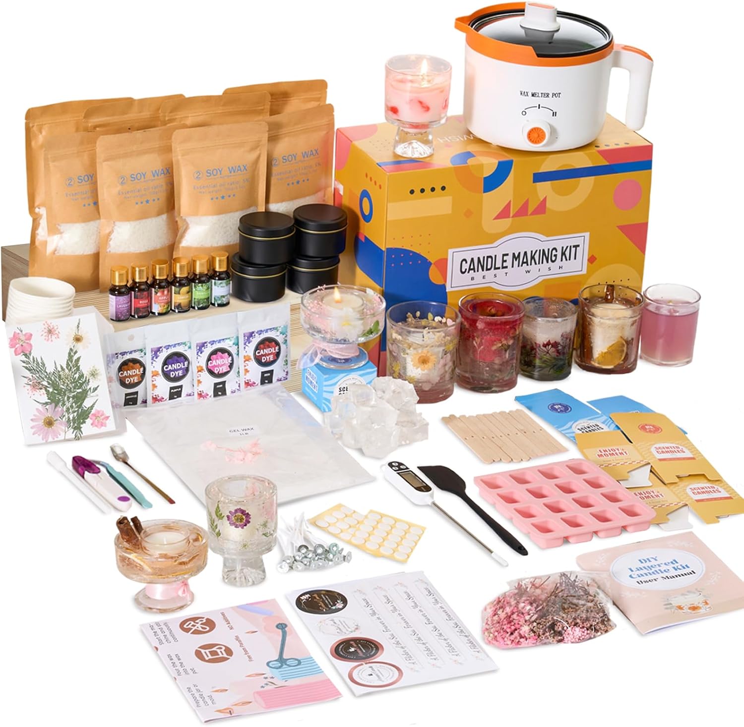 Candle Making Kit For Beginners - 2'si 1 Arada Soya ve Jöle