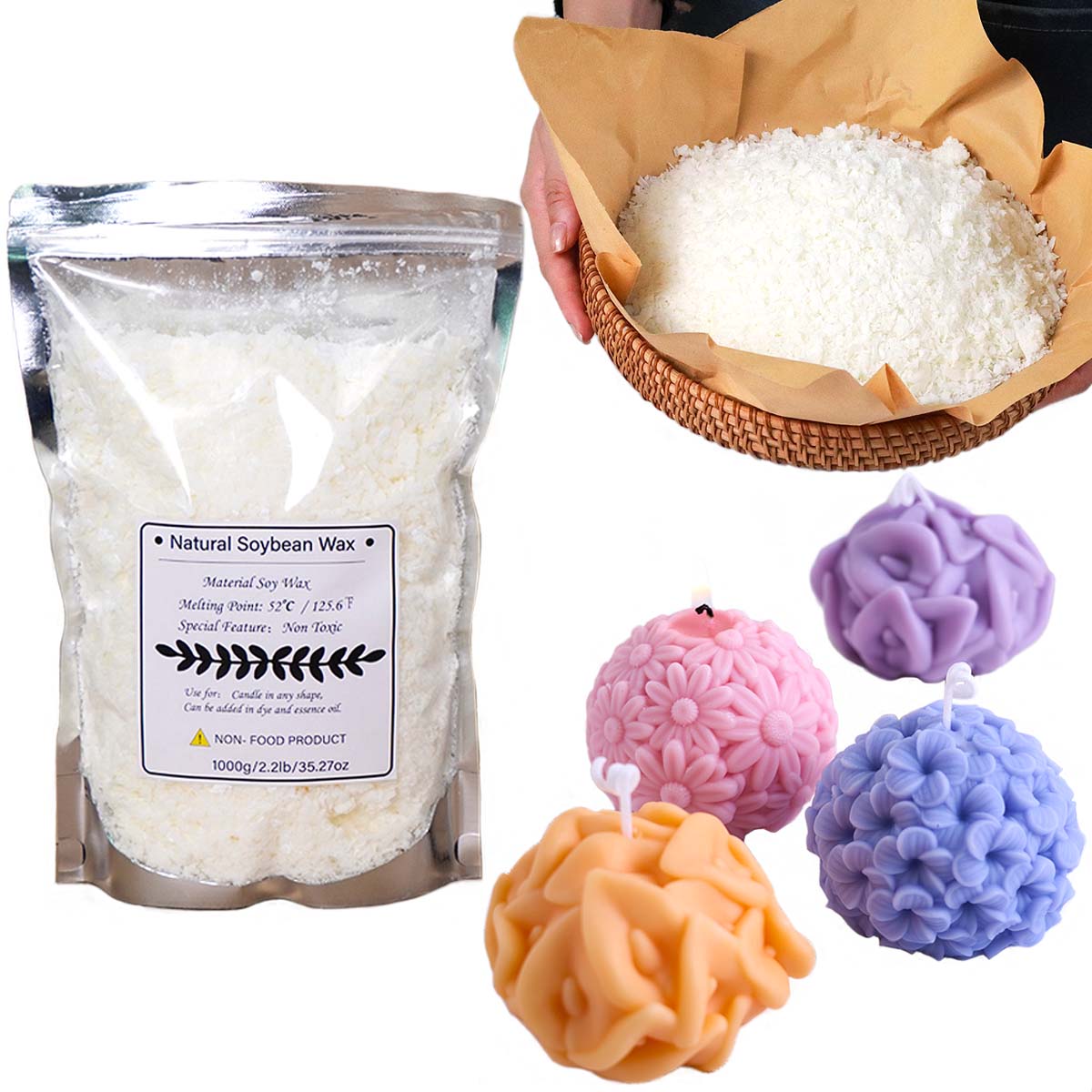 500g/1 kg Doğal Soya Balmumu P - Soy Wax Pillar Blend incelemesi ve fiyatı