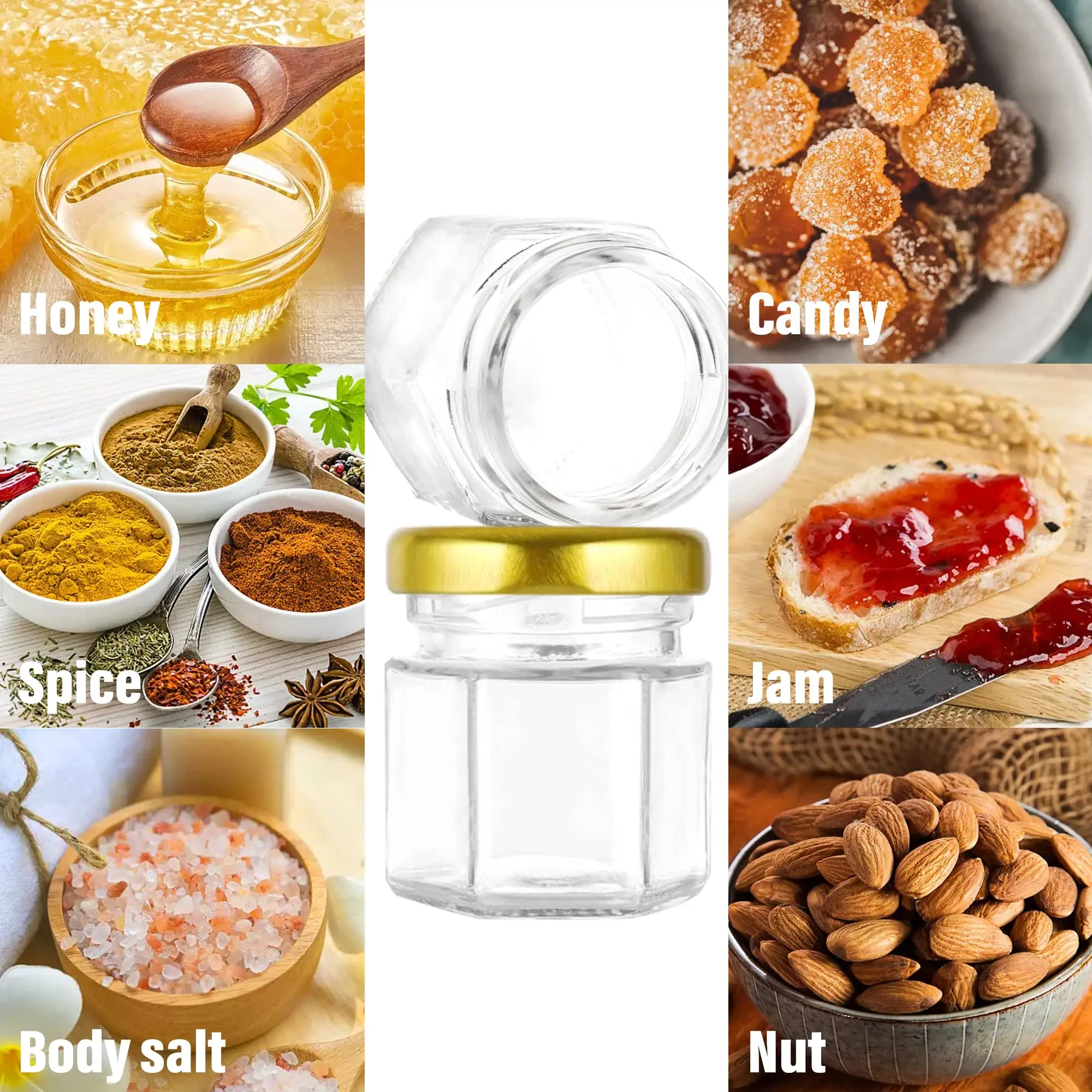 1.5Oz Altıgen Mini Cam Bal Kav - Candle Making Event incelemesi ve fiyatı